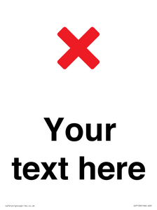 Custom plain background, red cross sign